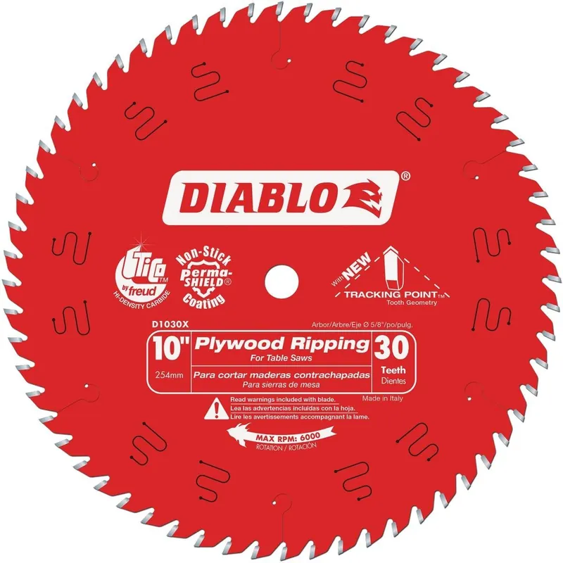 Diablo D1030X 10 In. 30-Tooth Plywood Ripping Circular Saw Blade