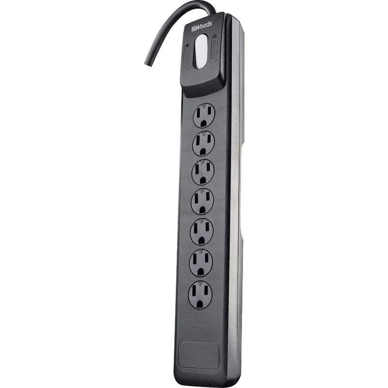 Woods 41496 7-Outlet 1440J Surge Protector Strip
