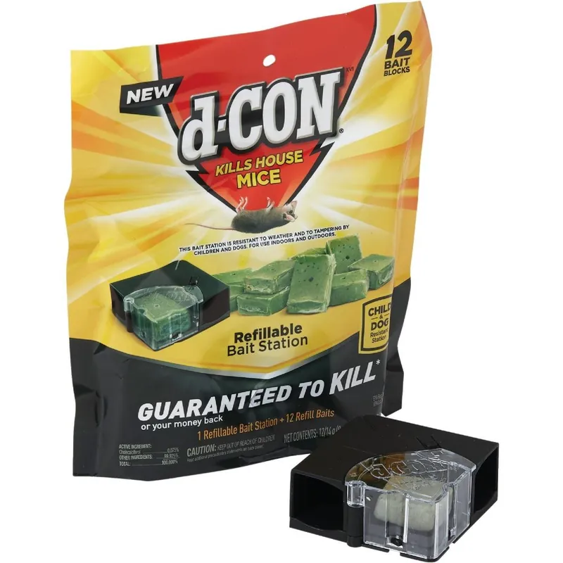 dCON 19200986663 D-Con Refillable Corner Fit Mouse Bait Station (12-Refill)