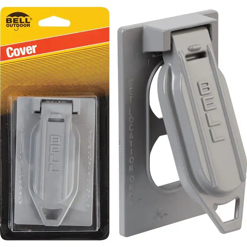 Bell 5146-5 HUB5146-5 Vertical Duplex Receptacle Aluminum Gray Weatherproof Outdoor Outlet Cover