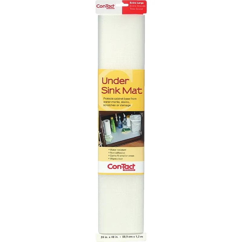 Con-Tact KTCH-CUSM01-06 24 In. x 4 Ft. Clear Under Sink Mat Non-Adhesive Shelf Liner