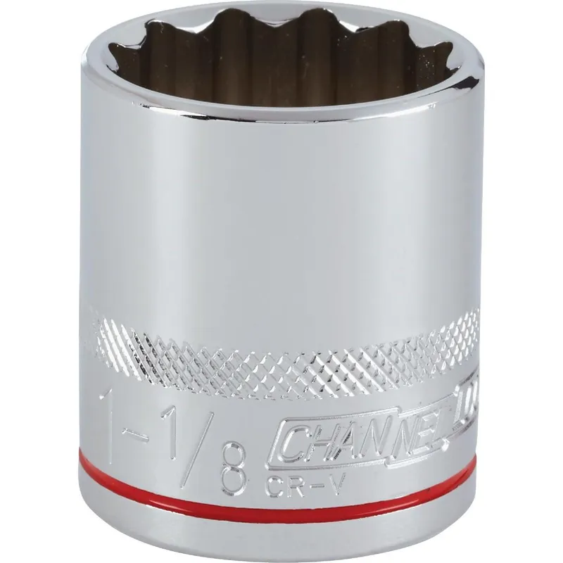 Channellock 333190 1/2 In. Drive 1-1/8 In. 12-Point Shallow Standard Socket