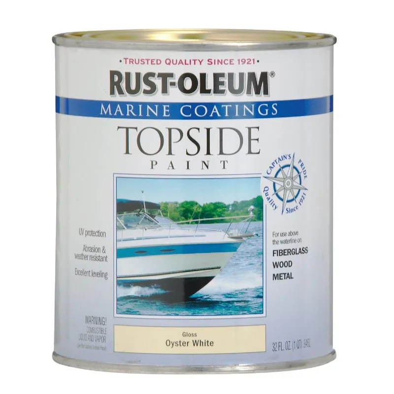 Rust-Oleum 207001 Gloss Marine Boat Topside Paint Oyster White 1 Qt.