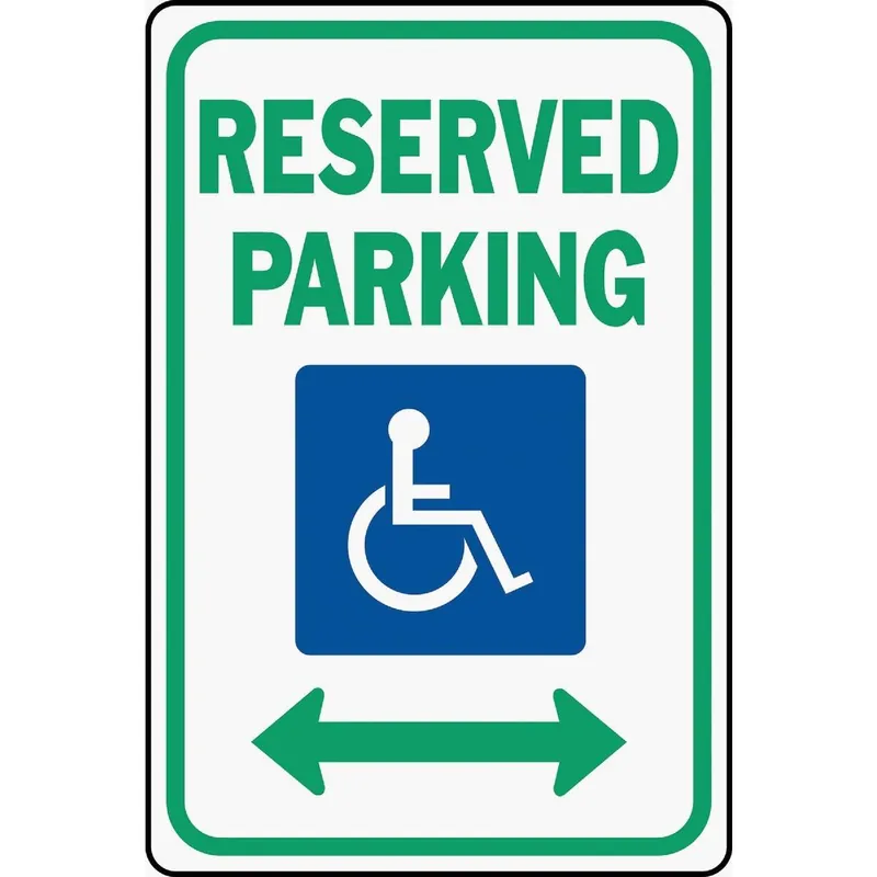 Hy-Ko HW-32 Heavy-Duty Aluminum Sign Reserved Parking Handicap