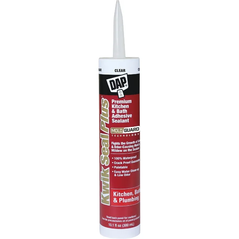 DAP 18516 Kwik Seal Plus 10.1 Oz. Clear Premium Kitchen & Bath Adhesive Sealant