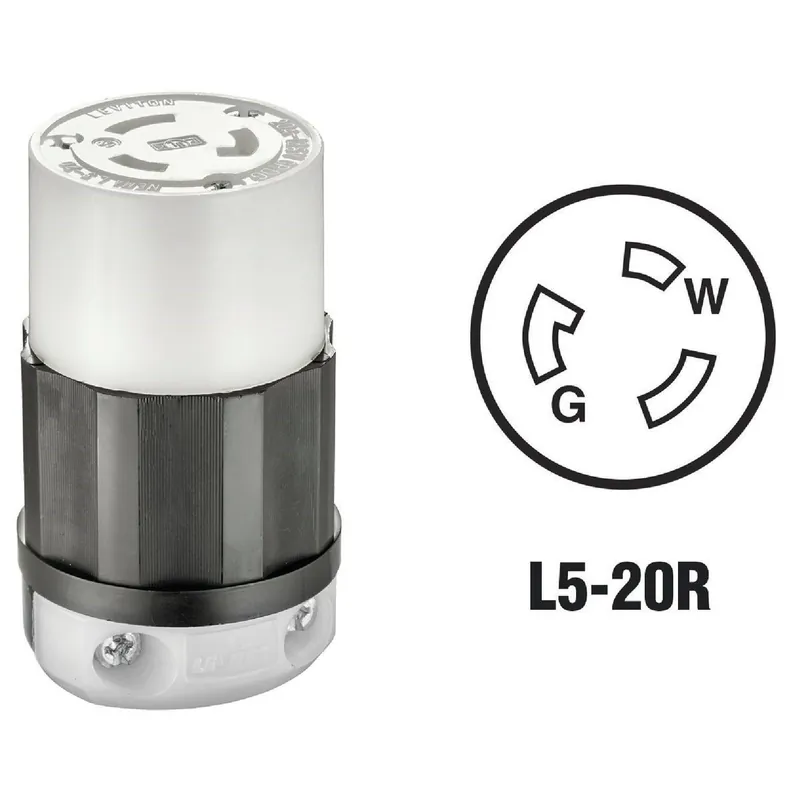 Leviton 121-02313-0PB 20A 125V 3-Wire 2-Pole Industrial Grade Locking Cord Connector