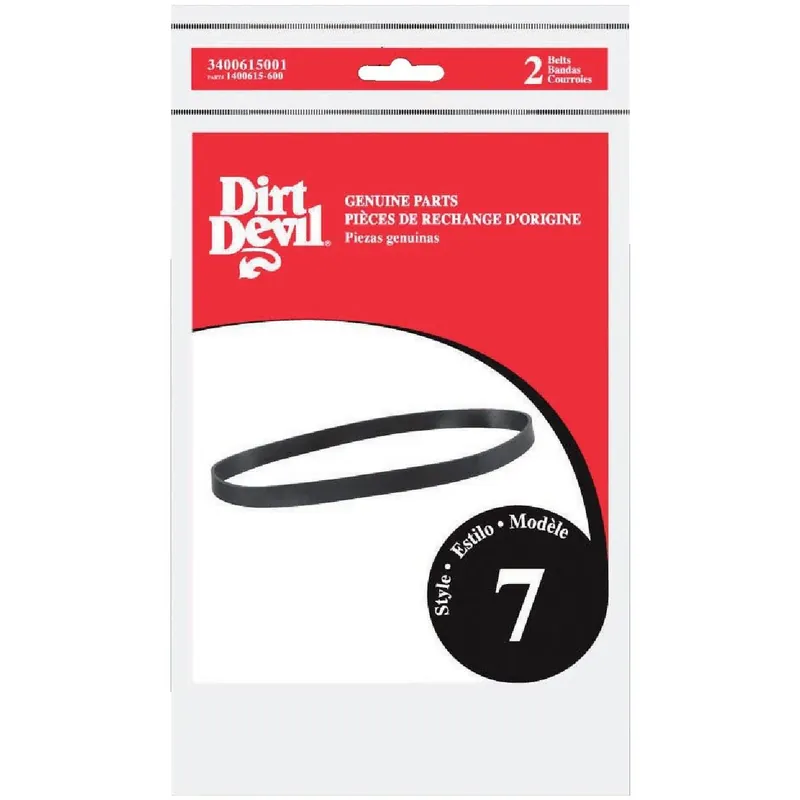 Dirt Devil 3400615001 Type 7 Easy Steamer Models Vacuum Cleaner Belt (2-Pack)
