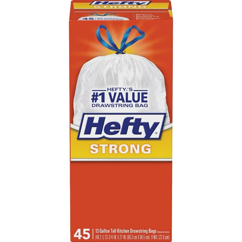Hefty E84572 Tall Kitchen Trash Bag 13 Gal (45 Count)