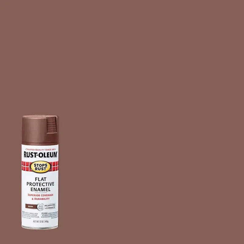 Rust-Oleum 214085 Stops Rust Brown Flat 12 Oz. Anti-Rust Spray Paint
