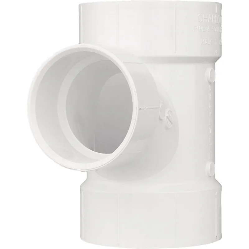 Charlotte Pipe PVC004010800HA 2 In. x 1-1/2 In. x 2 In. Reducing Sanitary PVC Tee