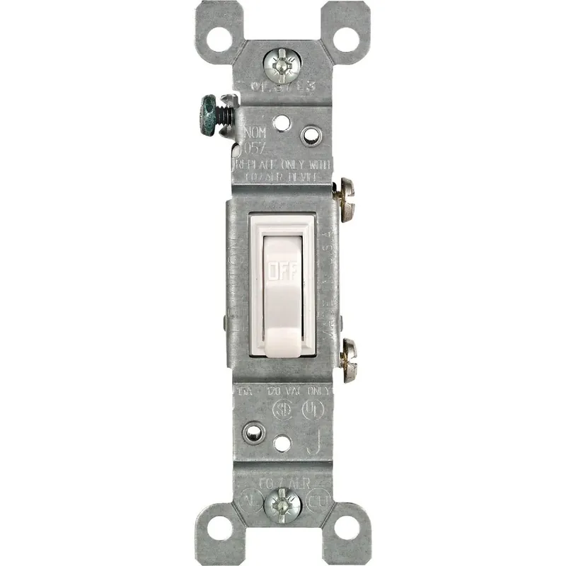 Leviton 208-02651-02W Residential Grade 15 Amp Toggle Single Pole Switch White