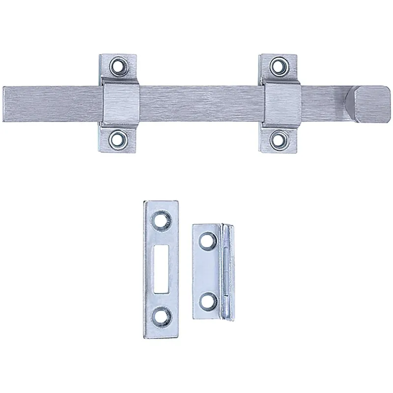 Tell DT100017 Commercial 8 In. Satin Chrome Door Surface Bolt