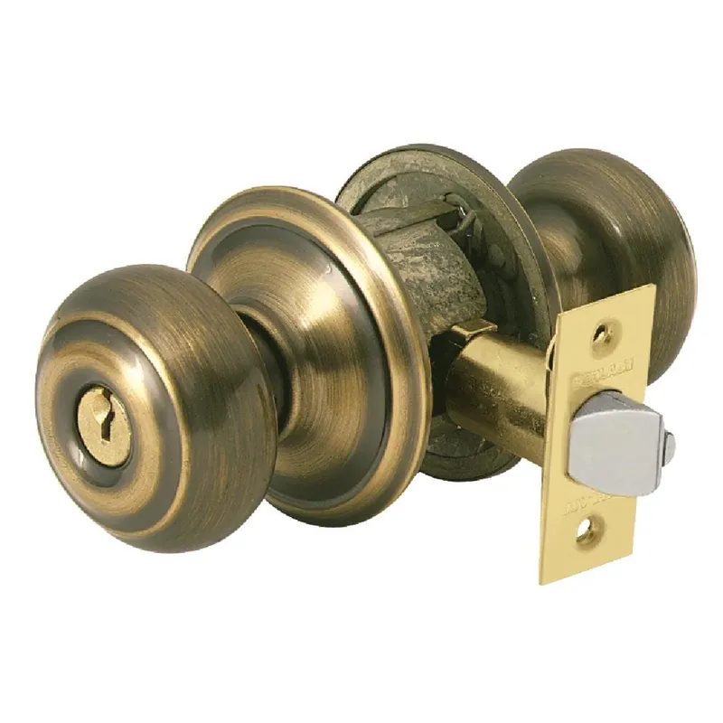 Schlage F51VGEO609 Georgian Antique Brass Entry Door Knob