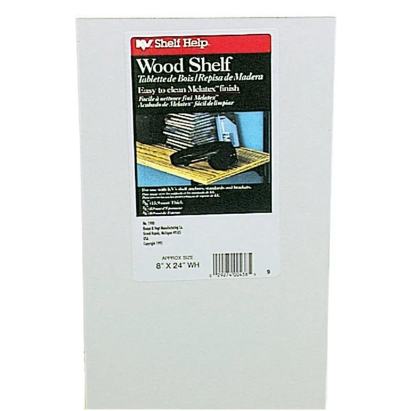 Knape & Vogt 1980WH8X24 8 In. x 24 In. White All-Purpose Shelf
