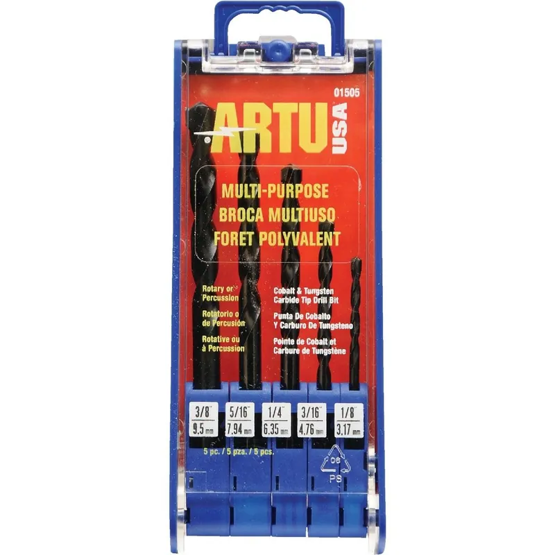 ARTU 01505 Multi-Purpose Drill Bit Set 1/8 In. thru 3/8 In.