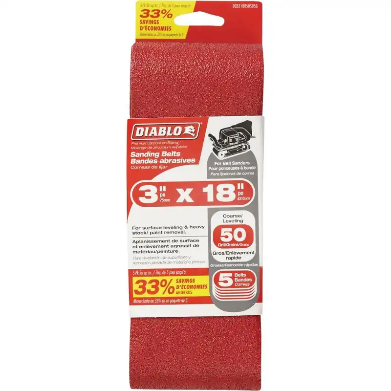 Diablo DCB318050S05G Sanding Belt 3 In. x 18 In. 50 Grit DCB318050S05G