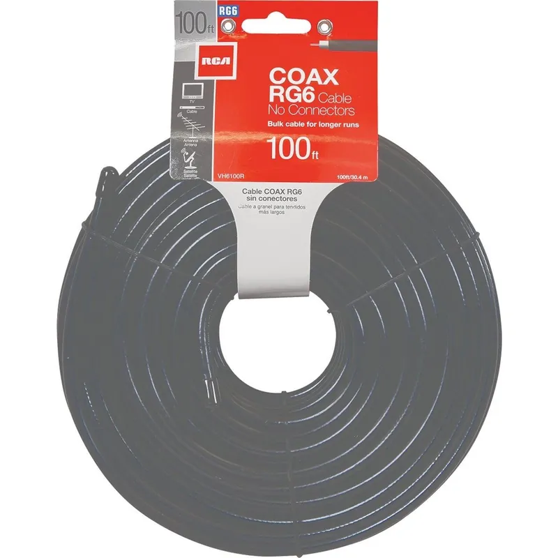 RCA VH6100R 100 Ft. Black RG6 Coaxial Cable