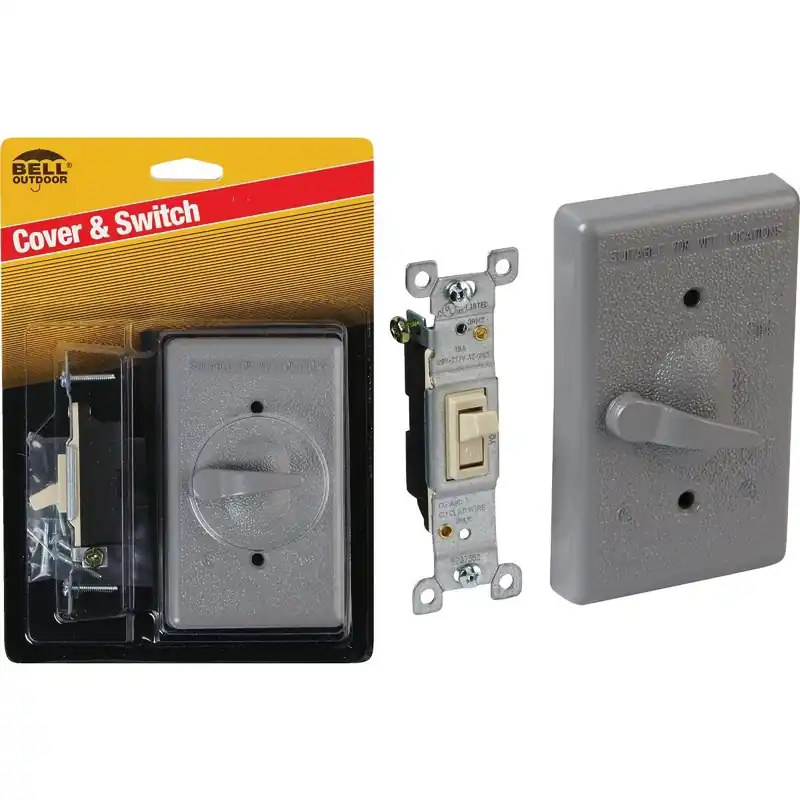 Bell 5121-5 HUB5121-5 Single Pole Vertical Mount Gray Weatherproof Outdoor Switch Cover