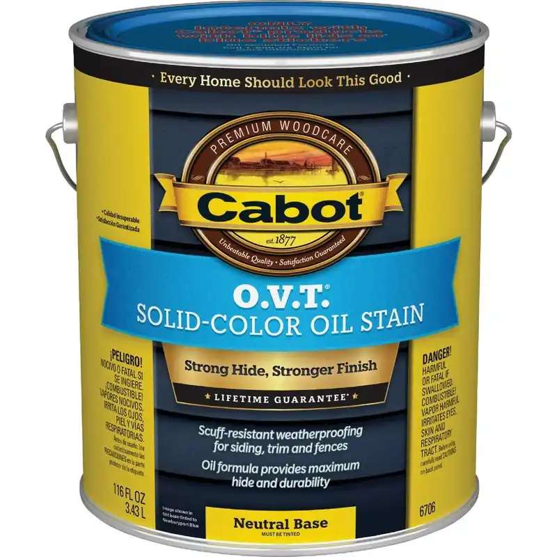 Cabot 140.0006706.007 O.V.T. VOC Compliant Solid Color Exterior Stain Neutral Base 1 Gal.