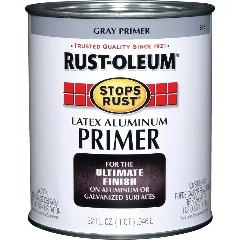 Rust-Oleum 8781502 Stops Rust Latex Aluminum Primer Gray 1 Qt.