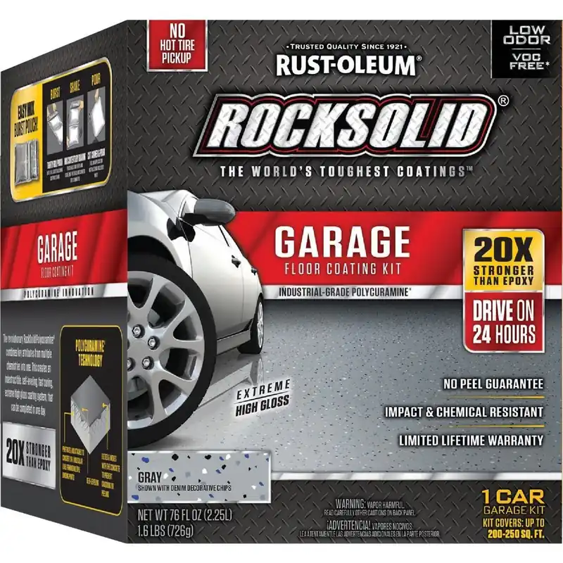 Rust-Oleum 60003 Rust-Oleum RockSolid Low VOC Garage Floor Coating Kit Gray 76 Oz.