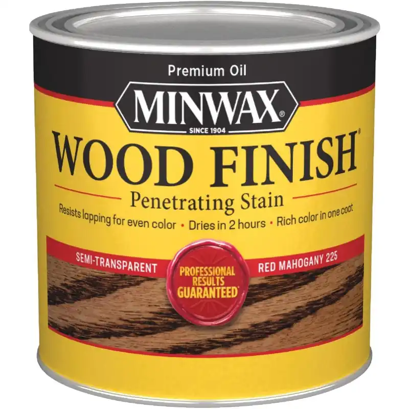 Minwax 222504444 Wood Finish Penetrating Stain Red Mahogany 1/2 Pt.