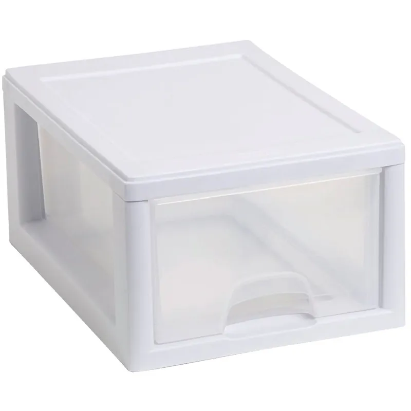 Sterilite 20518006 8 In. x 6 In. x 12 In. 6 Quart White Stackable Storage Drawer