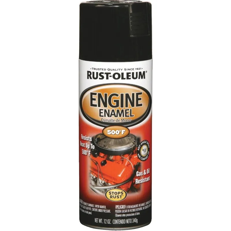 Rust-Oleum 248932 Stops Rust 12 Oz. Gloss Black Engine Enamel Spray Paint