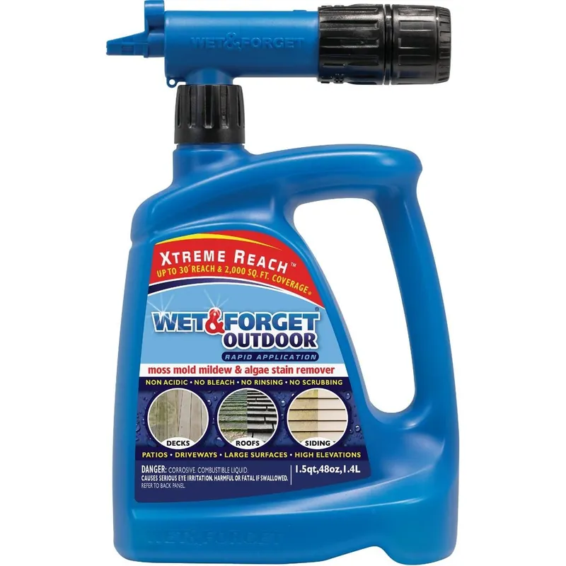 Wet & Forget 805048 Hose End Spray Concentrate Moss, Mold, Mildew, & Algae Stain Remover