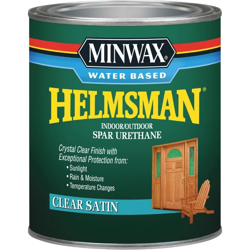 Minwax 630520444 Helmsman Quart Satin Water-Based Spar Interior/Exterior Varnish