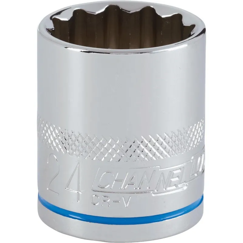 Channellock 397741 1/2 In. Drive 24 mm 12-Point Shallow Metric Socket