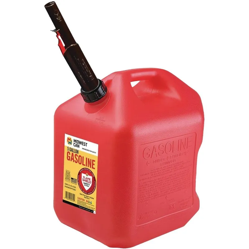 Midwest Can 5610 Plastic Auto Shut Off Gasoline Fuel Can 5 Gal.