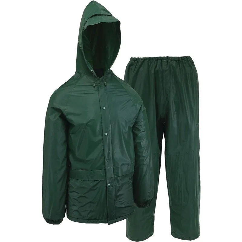 West Chester 44100/M Medium 2-Piece Green PVC Rain Suit