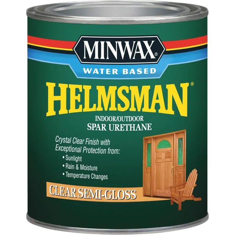 Minwax 630510444 Helmsman Quart Semi-Gloss Water-Based Spar Interior/Exterior Varnish