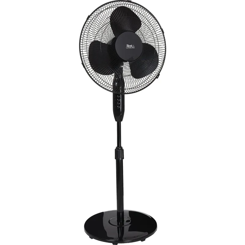 Best Comfort FSD-40 Best Comfort 16 In. 3-Speed Extends to 49 In. H. Black Oscillating Pedestal Fan