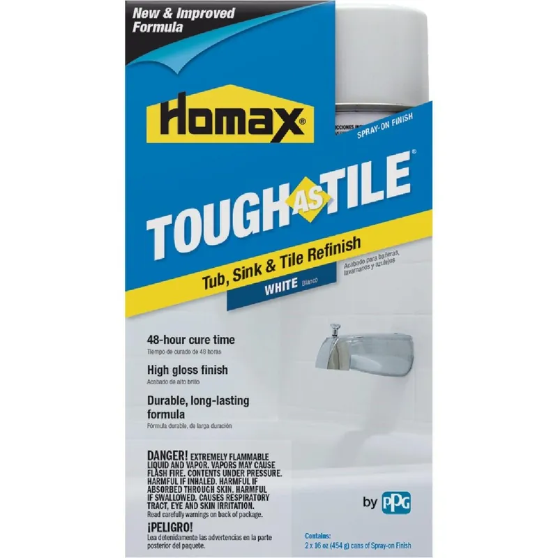 Homax 3157 Tough as Tile 16 Oz. White High Tub & Tile Spray Paint Finish (2-Pack)