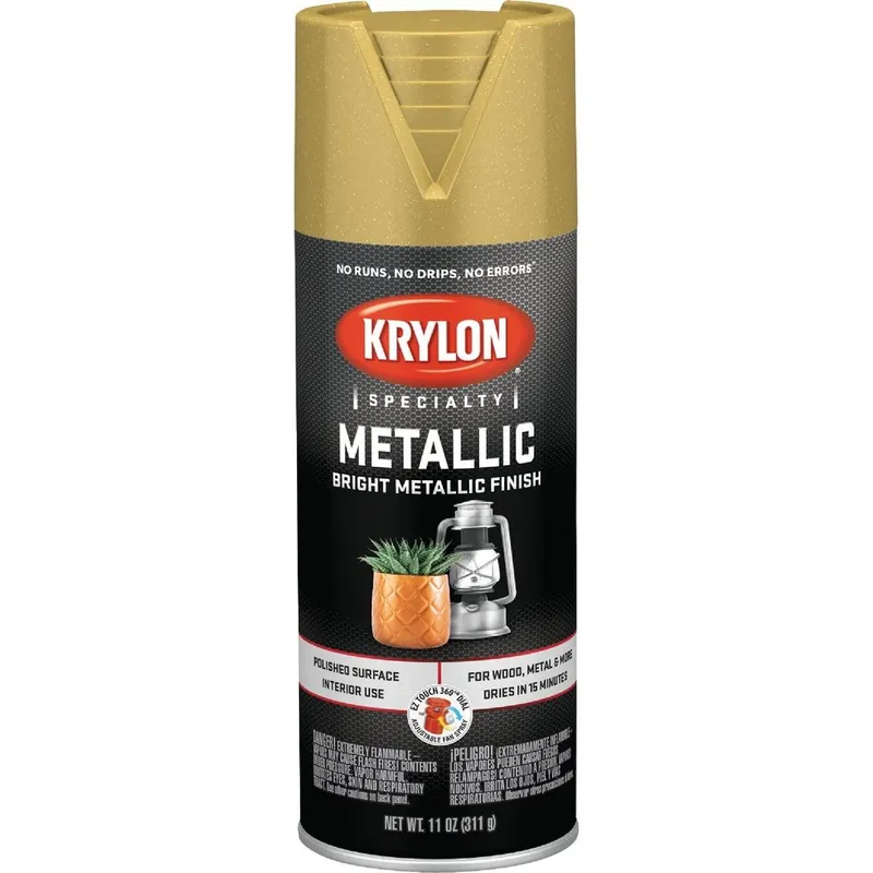 Krylon K01701A77 Metallic Spray Paint 12 Oz Gloss Bright Gold
