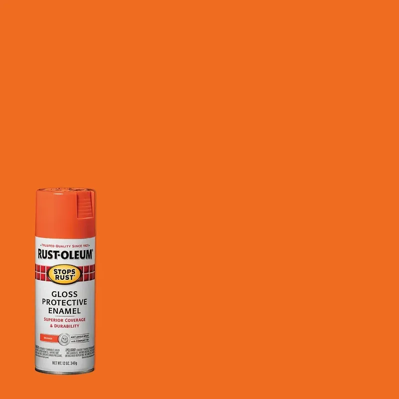 Rust-Oleum 214084 Stops Rust Orange Gloss 12 Oz. Anti-Rust Spray Paint
