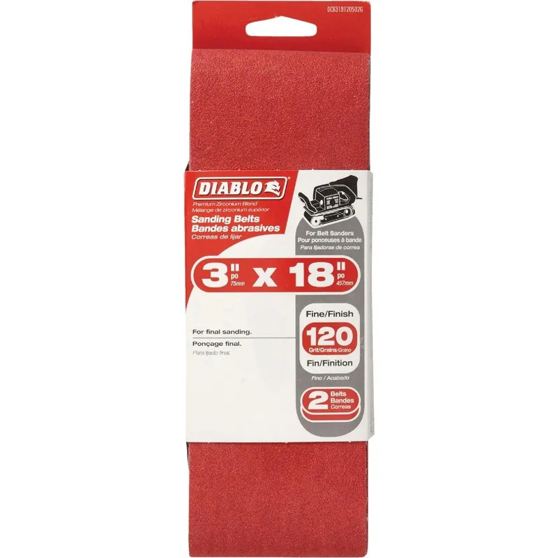 Diablo DCB318120S02G Sanding Belt 3 In. x 18 In. 120 Grit General Purpose