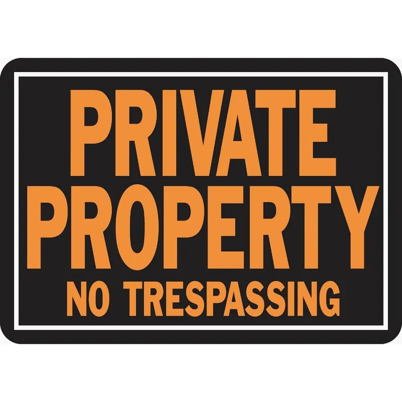 Hy-Ko 848 Private Property No Trespassing 10x14 Day-Glo Aluminum Sign
