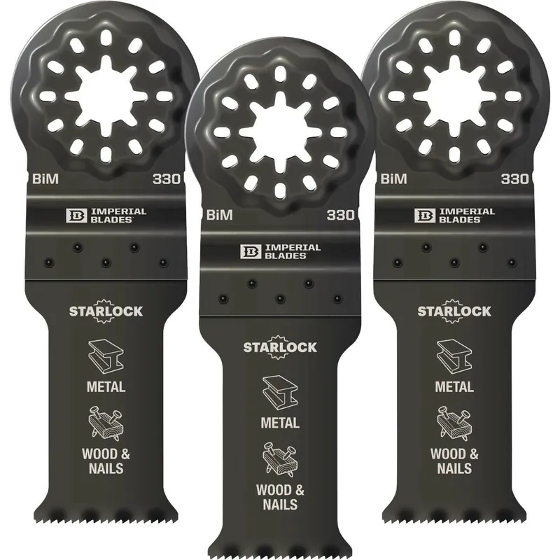 Imperial Blades IBSL330-3 Starlock 1-1/8 In. 18 TPI Metal/Wood Oscillating Blade (3-Pack)