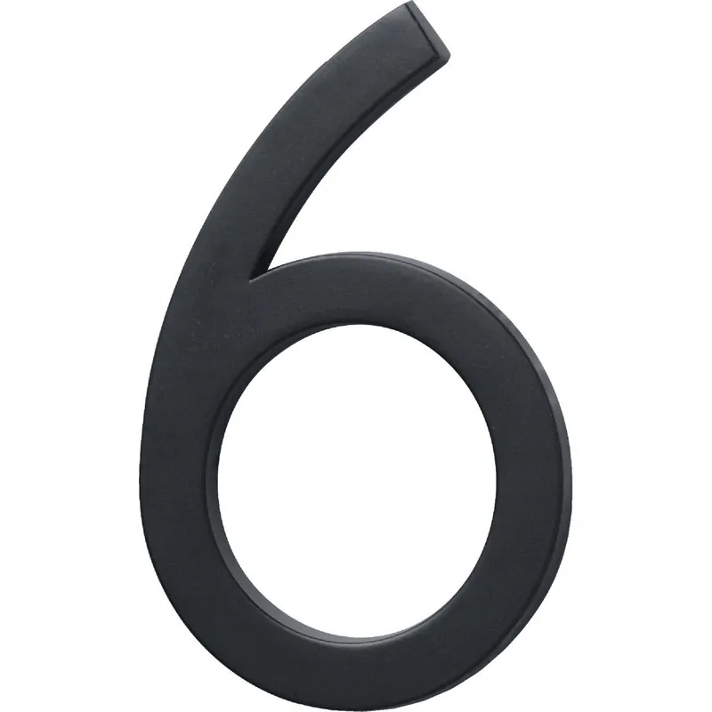 Hy-Ko FM-6/6 Architectural Series 6 In. Satin Black House Number Six