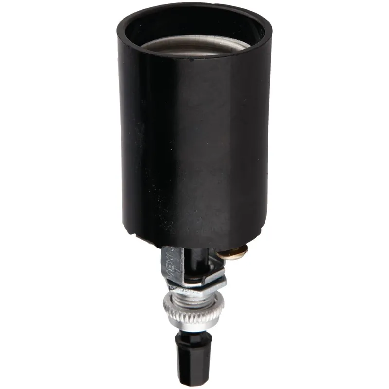 Leviton 014-04155-051 Bottom Turn-Knob Medium Base Black Lamp Socket