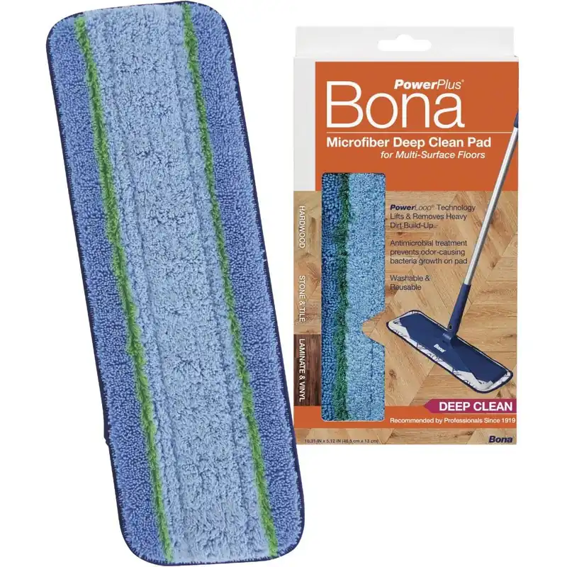 Bona AX0003495 PowerPlus 4 In. W. x 15 In. L. Microfiber Pad Mop Refill