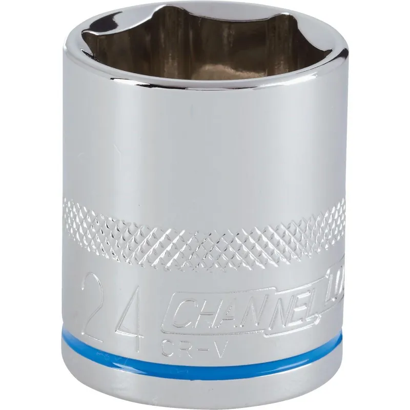 Channellock 302824 1/2 In. Drive 24 mm 6-Point Shallow Metric Socket