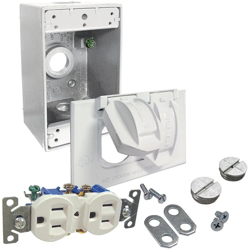 Bell 5839-6WRTR White Horizontal Mount Tamper Resistant Outdoor Outlet Kit