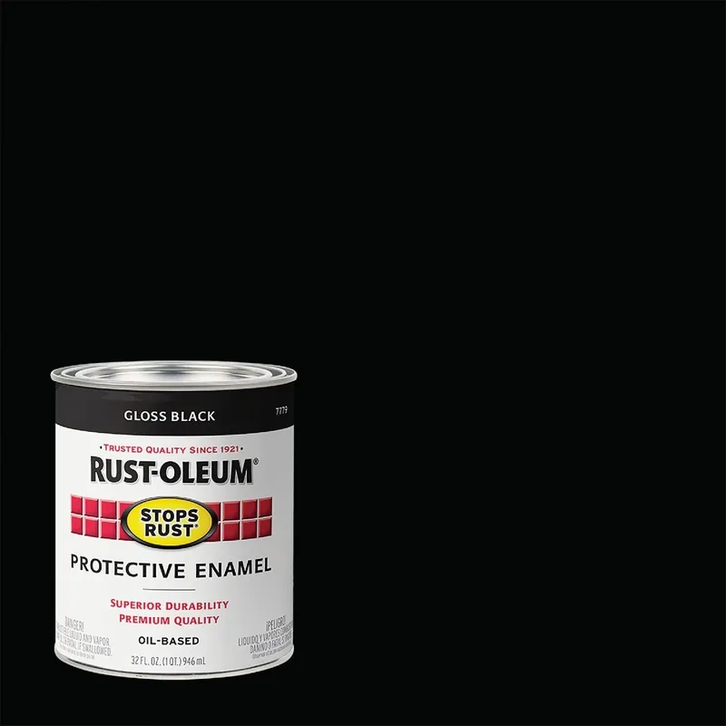 Rust-Oleum 7779504 Stops Rust Oil Based Gloss Protective Rust Control Enamel Black 1 Qt. Replacement MPN
