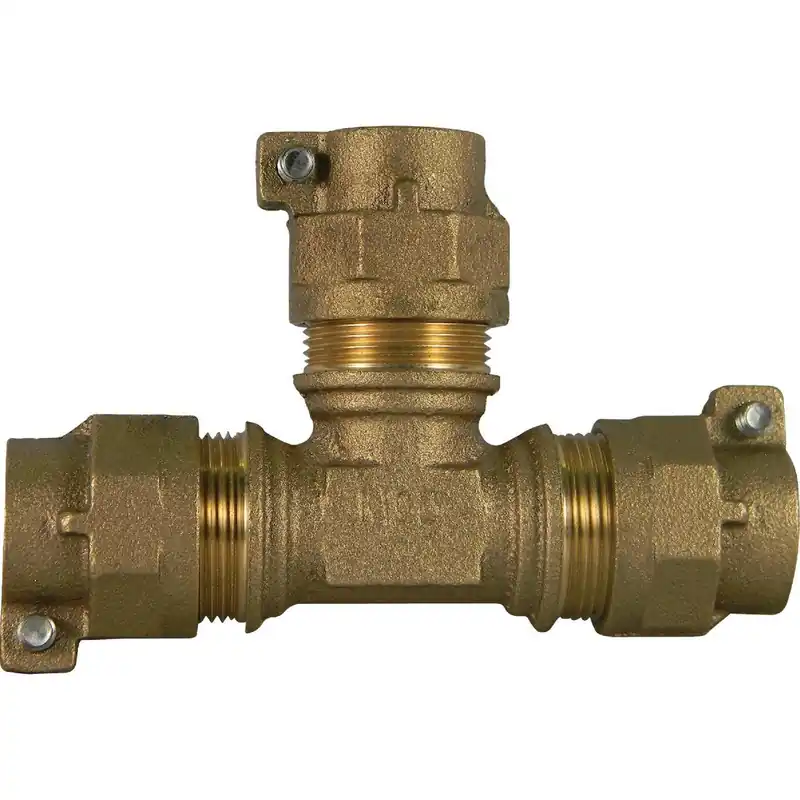 A Y McDonald 74760-22 3/4 In. CTS Polyethylene Pipe Brass Tee