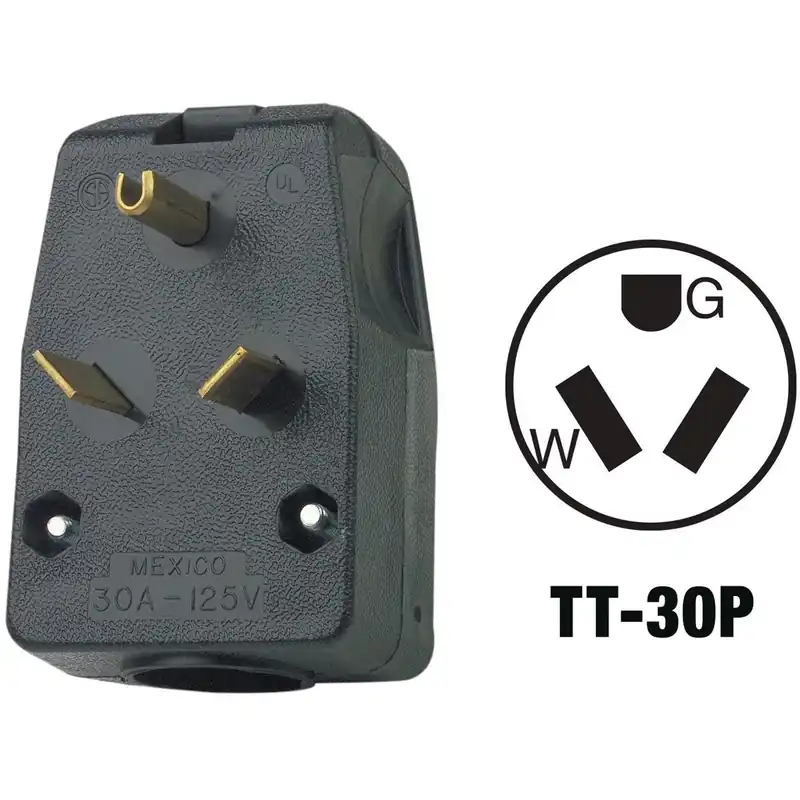 Leviton R55-00830-00E 30A 125V 3-Wire 2-Pole Angle Power Plug