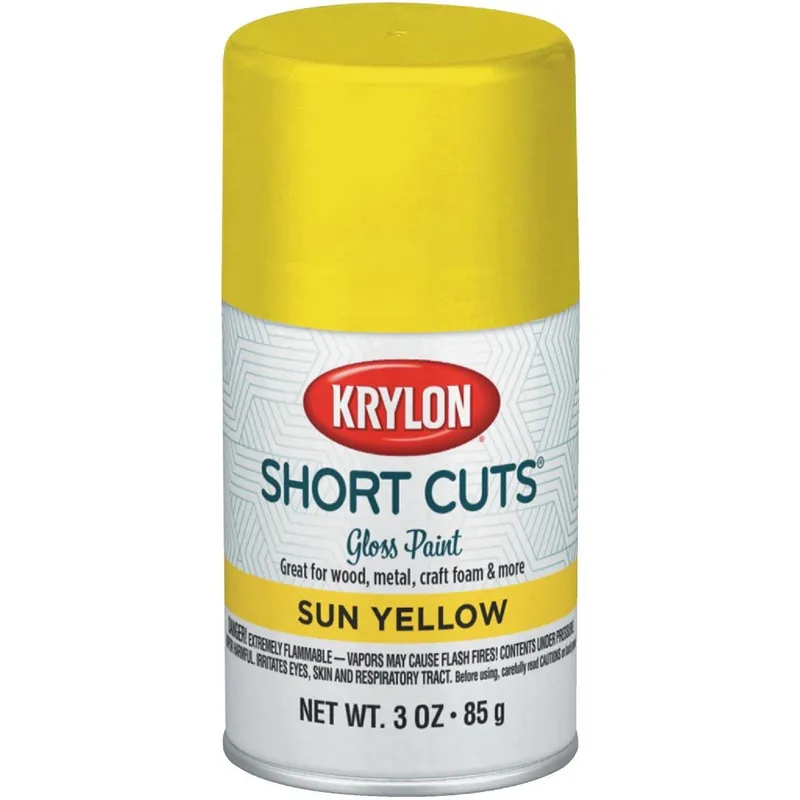 Krylon SCS-036 Short Cuts 3 Oz. High-Gloss Enamel Spray Paint Sun Yellow